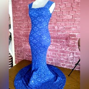 La Scala Blue Women's Sleeveless Night Dres Size M